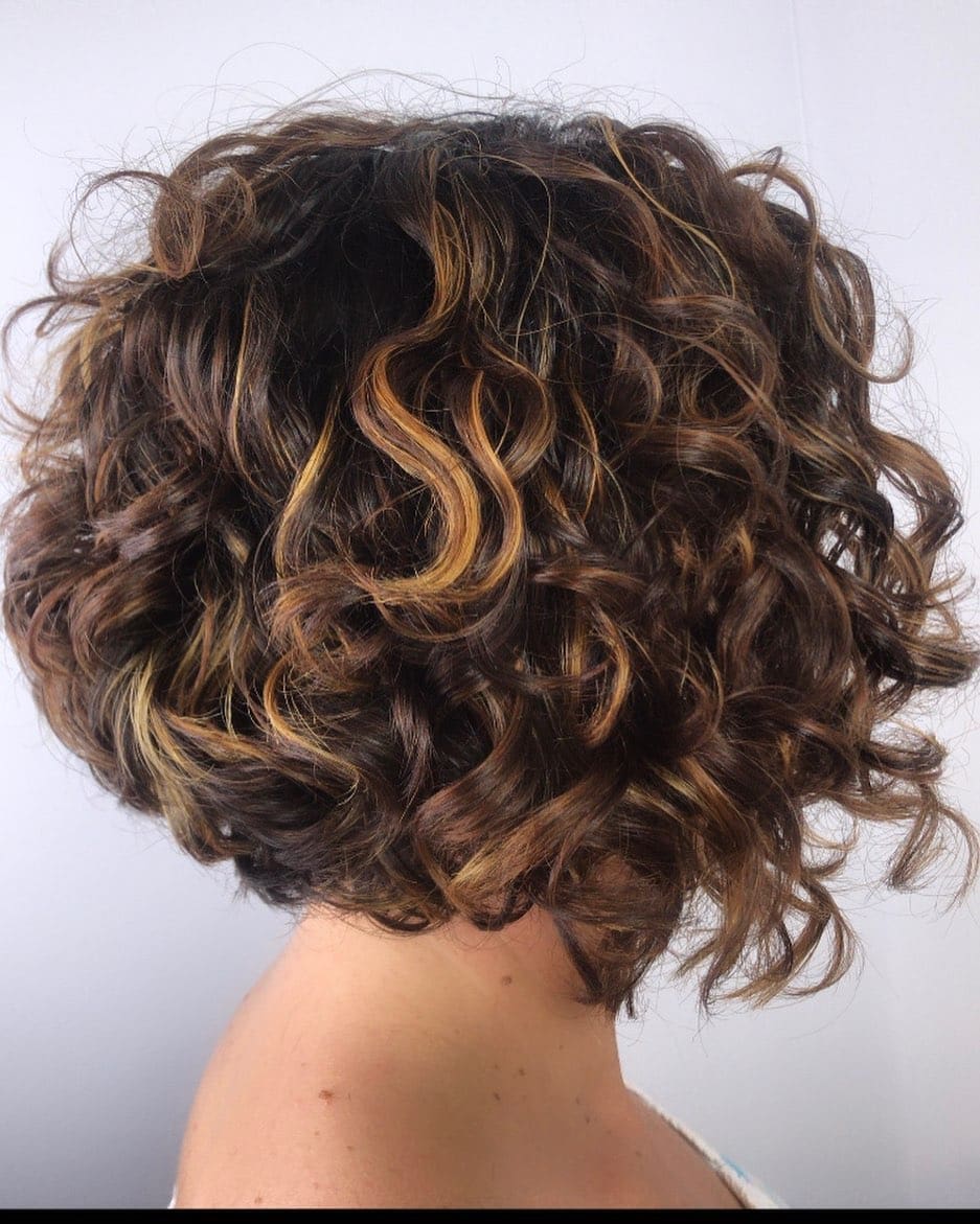 Chin Length Inverted Bob for Curly Hair