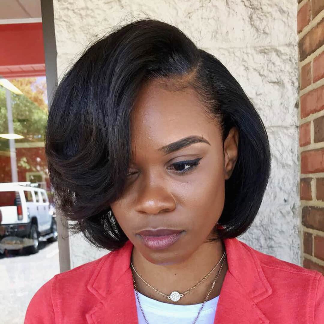 Rounded Bob With Side Part