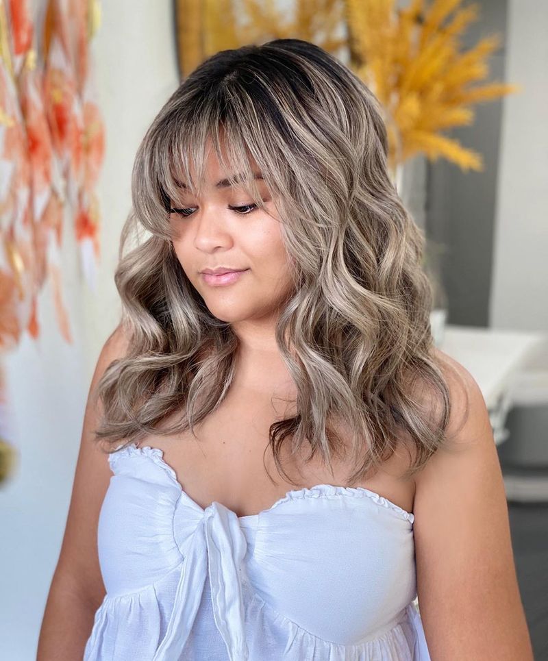 Ash Color + Long Wispy Bangs