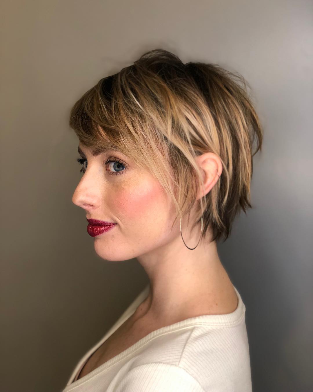 Bob + Side Swept Bangs