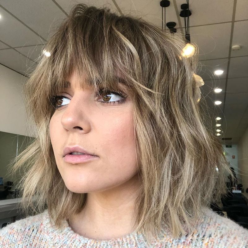 Messy Bob + Bangs