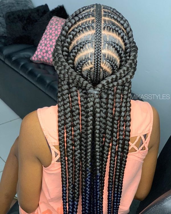 Half-up Cornrow Style
